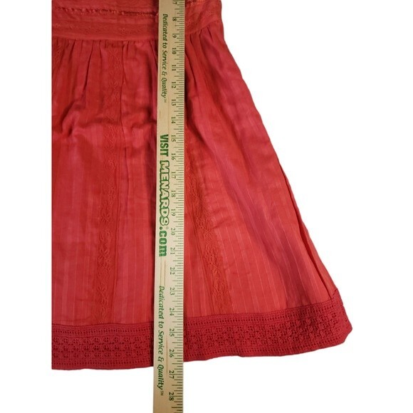 Vintage Forever Dark Coral Flirty Strapless Mini Dress w/Lace Details - S - Picture 9 of 11